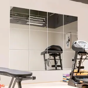 Wall Mirror for  Gym Mirror, Full Length Mirrors Wall Mounted, Frameless Full  Mirror Tiles for Wall, Door, Garage, 12" x12PCS
