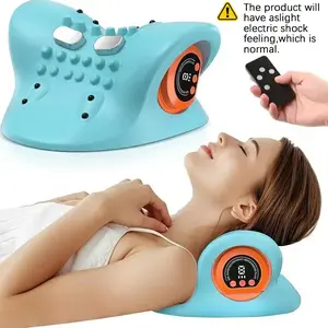 Electric Neck & Shoulder Massager Pillow, Neck Shoulder Relaxer with Remote Control, 3-in-1 Kneading+Vibration+Heat Therapy, Ergonomic 26° Design, USB Rechargeable Massagers, Portable for Home, Office, and Travel