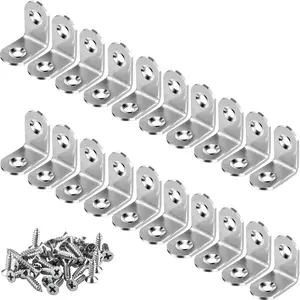 20 count Corner Braces 25mm x 25mm Stainless Steel 90  Joints Right Angle Bracket L Shaped Corner Brackets Fastener for  Furniture, Screws Included