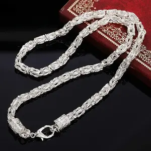Men's Twisted Rope Chain Necklace No Mosaic Pure Material Cool Fashionable Elegant Accessories Suitable for Wedding Gift Initial Necklace