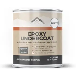 Epoxy Under 1 Quart (32 Fl Oz White) High-Bond Epoxy Primer for MDF, Plywood, and Porous Surfaces - Essential for DIY Epoxy Countertop Kits