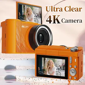 W&O 4K Digital Camera for Photography Autofocus, 2025 Latest Autofocus Video Camera 180° Flip Screen with 8X Zoom - Compact Vlog Travel Camara with 32GB SD Card