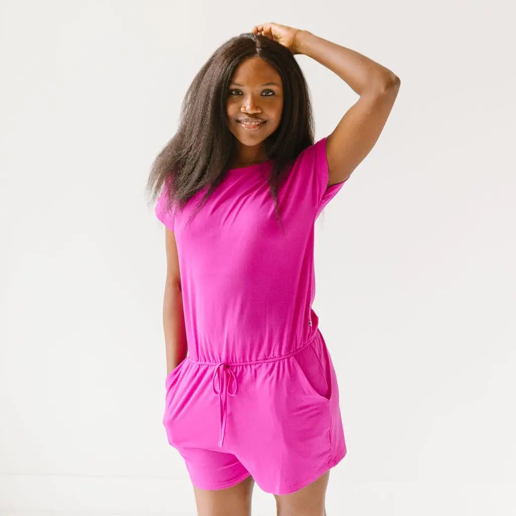 Magenta Women's Short Sleeve Shortie Romper