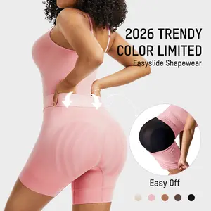 SHECURVE #Livestreaming Easyslide Shapewear Tummy Control Butt Lifter Faja Back Pull Down Bodysuit Scruntch with Back Bone Support & Cotton Gusset for Women Postpartum Everyday Summervibes Fajas Body Shaping Underwear Summervibes