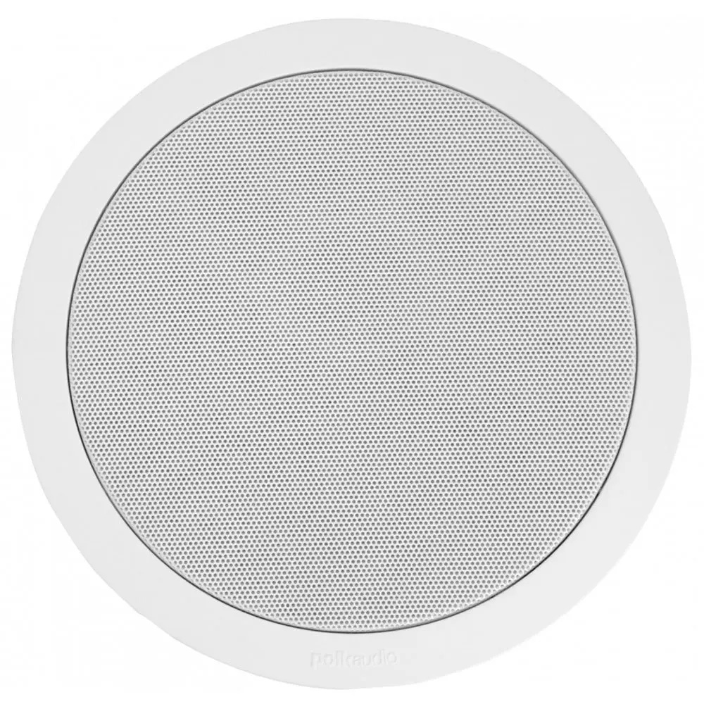 Polk Audio MC60 2-Way 6.5" Ceiling Mount In-Ceiling Speaker (Single, White) - Stainless Steel Build, Butyl Rubber Surrounds, Built-In Dynamic Sound, Water Resistant for Home Cinema, Music Setup, Sunroom