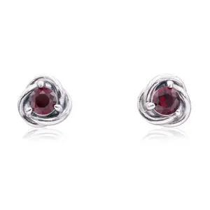 Pandora January Red Eternity Circle Stud Earrings 292334C06