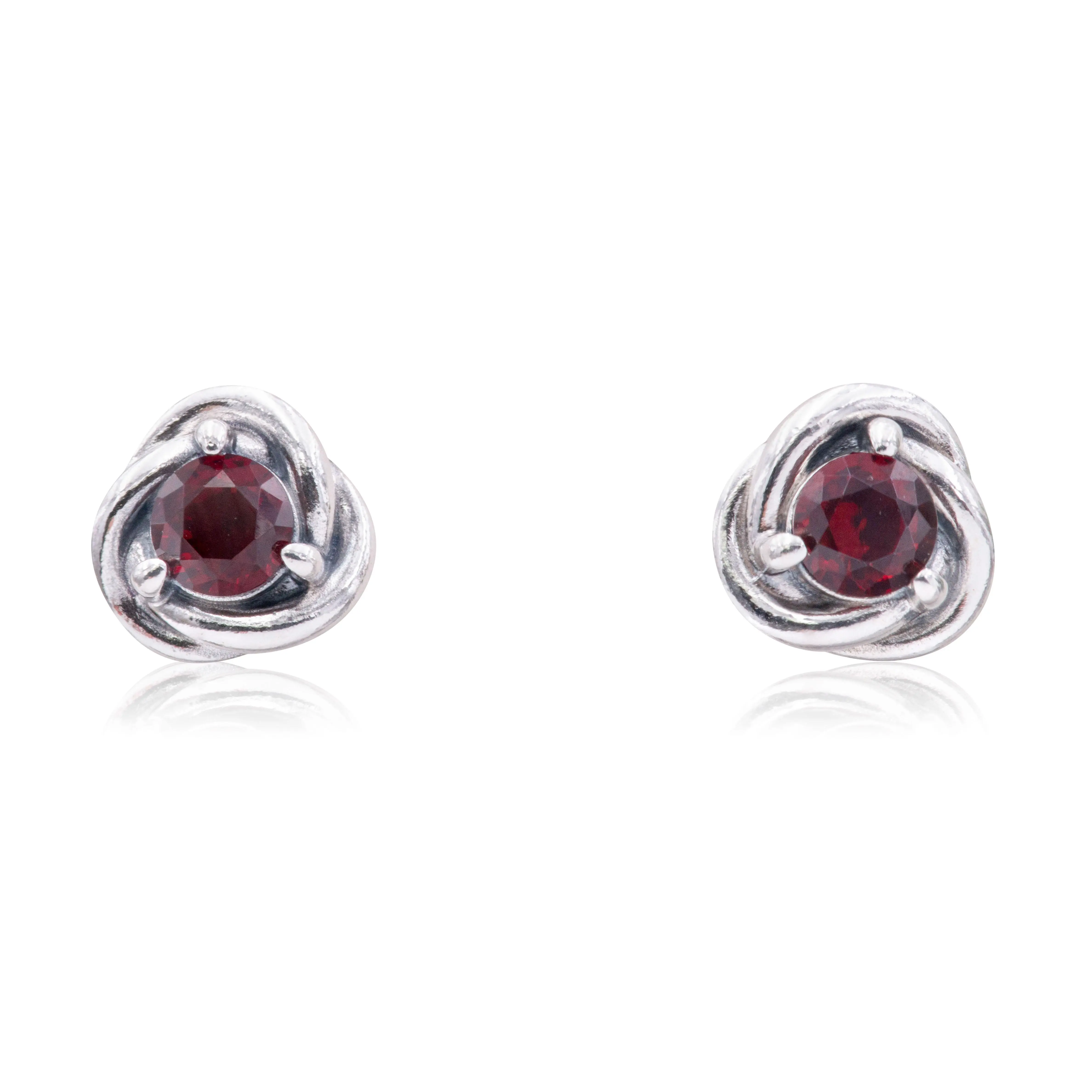 Pandora January Red Eternity Circle Stud Earrings 292334C06