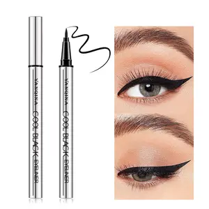 YANQINA x Macfee Cool Black Cosmetic Eyeliner Stick - Waterproof, Smudge-Proof, Long-Lasting, Lightweight, Pigment-Rich, Smooth Easy-Glide, Alcohol-Free, Easy-Application, All Skin Types, Bold, Fox Eye, Daily Essential Eye Makeup Tool, Waterproof Eyeliner