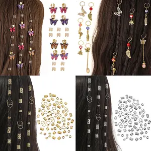 Dreadlock Hair Rings Adjustable Cuffs Clip Hair Braids Dirty Braids Bead Hairpin Hair Accessories Headwear For Women Girls