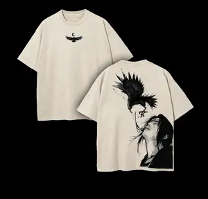 Uchiha - Naruto Anime Double Printed Vintage Washed Tee Unisex Oversize Anime Manga Washed Heavyweight Cotton T-shirt