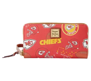 Dooney & Bourke Coated Cotton NFL Large Zip Around Wristlet