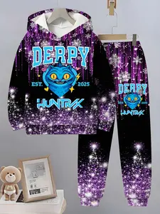 Adorable Girl Kpop Demon Hunters 3D Printed Hoodie Set, Comfortable Fashion Long Sleeve Pullover, Perfect for Spring Fall Winter Seasons