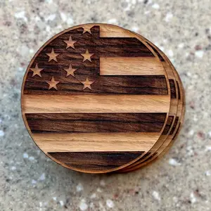 Merica Drink Coasters.  American Red Oak.