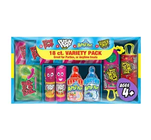 Bazooka Candy Brands Easter Candy Variety Pack, 18Ct Assorted Candy Lollipops, Bulk Individually Wrapped Ring Pop, Push Pop, & More, Birthday Party Favors, Easter Basket Stuffers, Egg Fillers, Gifts