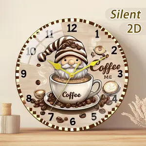 Silent Wall Clock Set, Modern Design, Battery Operated (batteries Not Included), Ideal for Bedroom/living Room/gifts/coffee Bean Decor