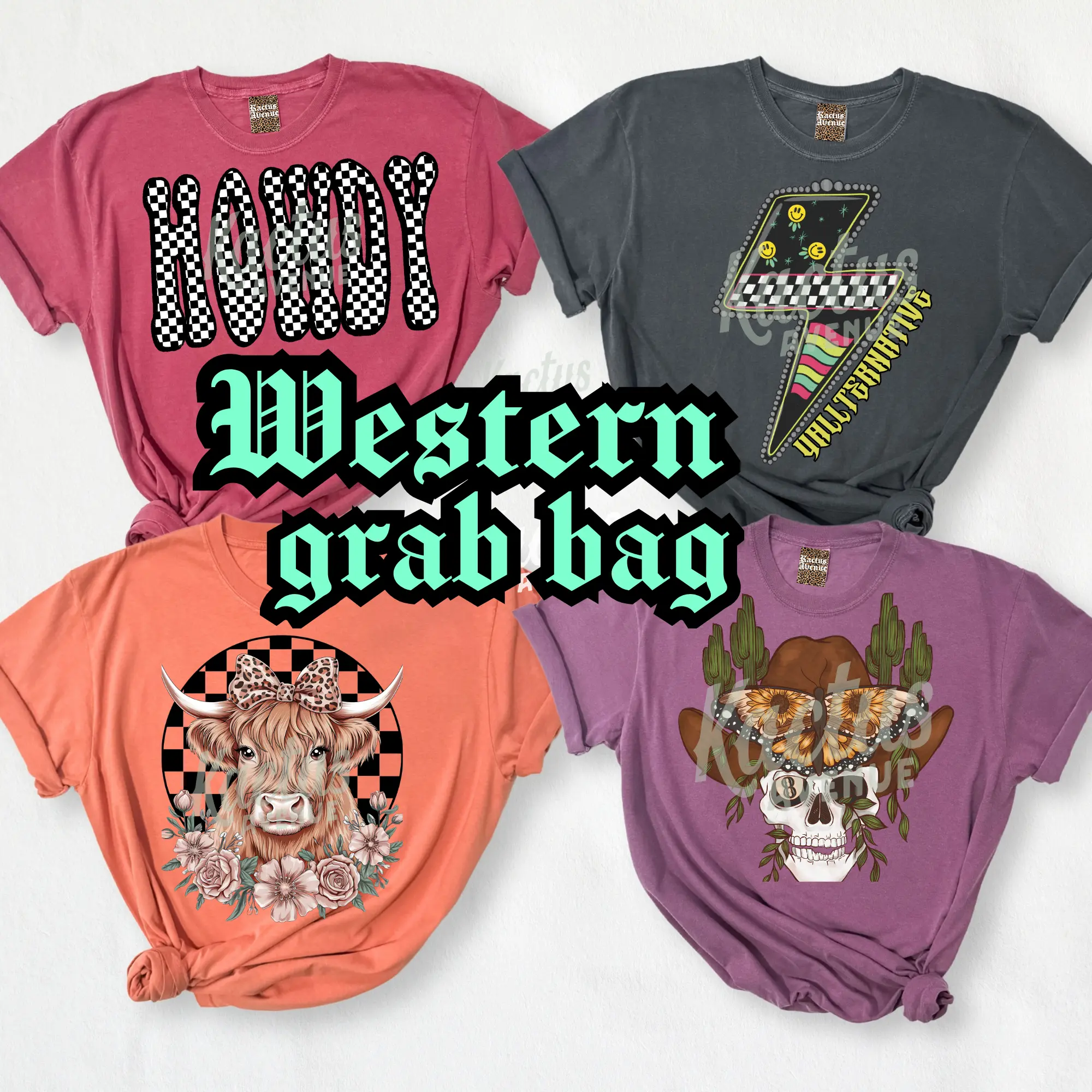 Western Surprise Grab Bag TShirt,Trendy Design - Mama - Cows - Farm Life Wife Top Womenswear Graphics Comfort Casual