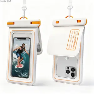 Floating Waterproof Phone Pouch with Dual Air Cushion, Touchscreen PVC Phone Dry Bag Case, Lightweight Protective Floating Phone Holder for Swimming, Beach, Kayaking, Pool & Outdoor Water Sports Use