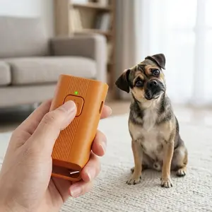 High Power Ultrasonic Dog Deterrent Tool - Handheld Anti Barking Training Aid - Rechargeable Stop Bark Device with Human-Grip Curved Design for Puppies & Large Dogs