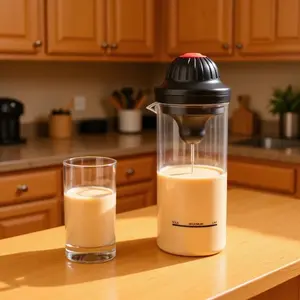 Compact Household Electric Egg Beater - Battery-Powered Milk Frother, Coffee Stirrer with Glass Cup for Egg Beating