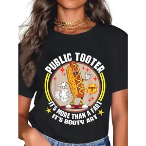 [100% Cotton] 100% Cotton Public Tooter Funny Inappropriate Embarrassing Adult Humor T-Shirt T-Shirt For Men And Women