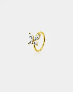 20G CZ Butterfly Segment Nose Ring