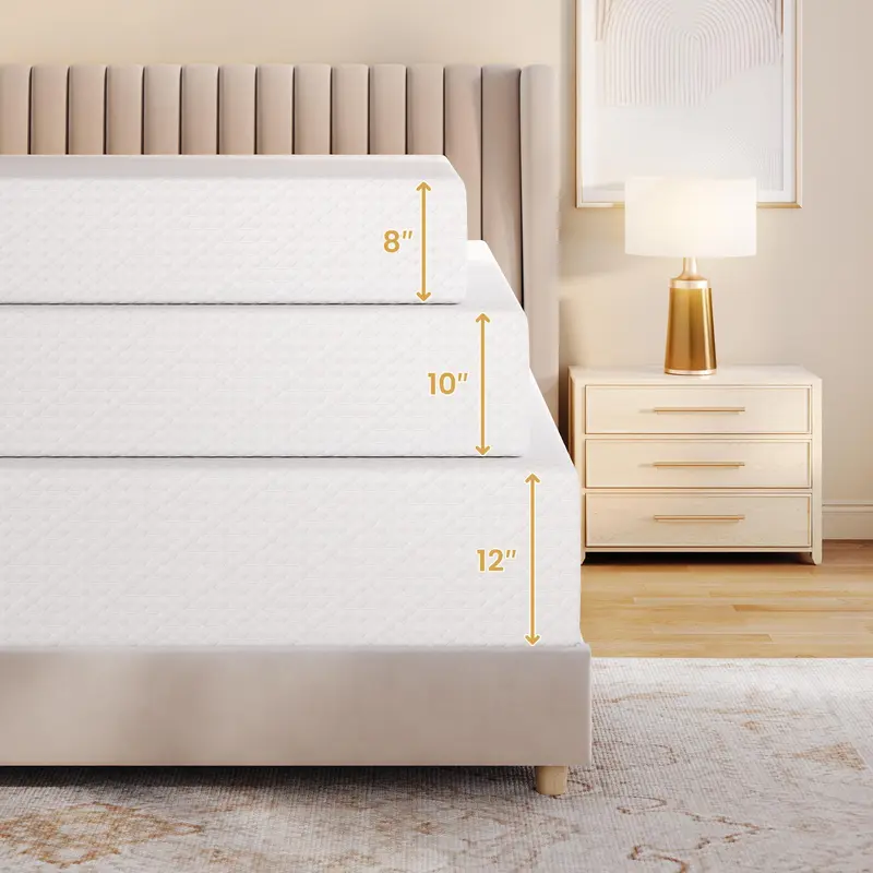 【Crazy Price】Yaheetech 8/10/12in Memory Foam Mattress Fiberglass free with 3 Foam Layers Gel Infused Green Tea Scent Medium Firm Twin Full Queen Size Ready in a Snap Body Hugging Comfort Cooler Fresher Nights, CertiPUR-US Certified, Mattress in a Box