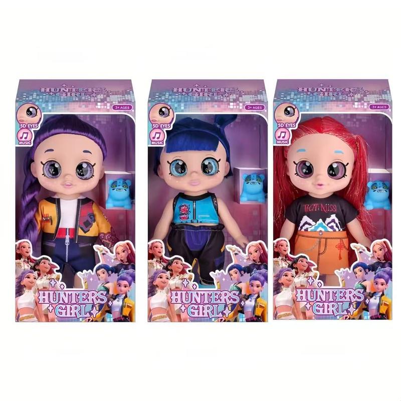 Kpop Devil Hunter Action Figure Doll 5D Eyes 10 Inch 5 Joints Movable Anime-Rumi, Mira and Zoey, Anime-Inspired Dolls, Merch Gift for Fans & Kids