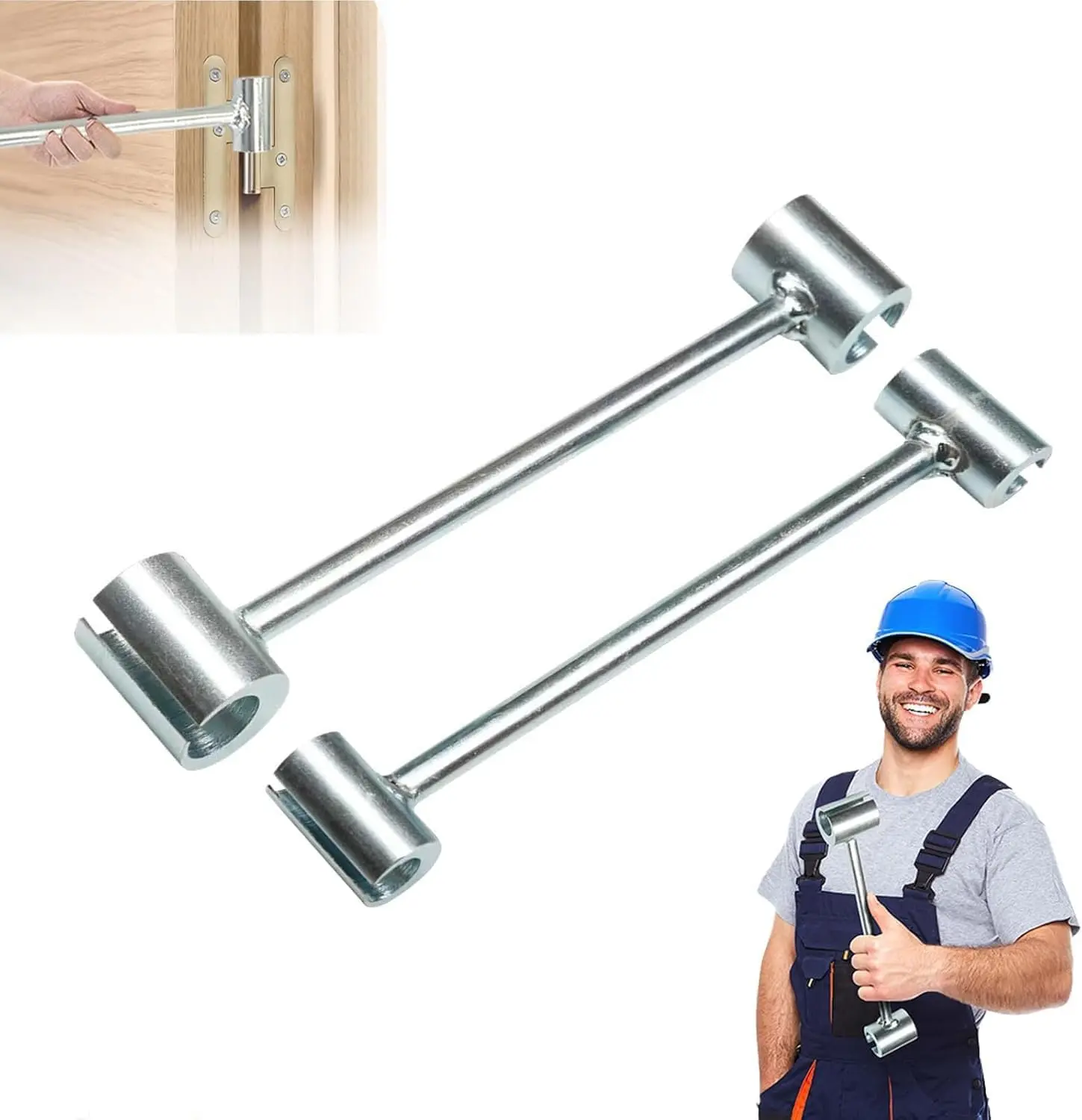 2025 New Door Hinge Adjustment Tool (2PCS) - Efficient Wrench for 14-25 mm Hole Adjustment, Door Gap Repair