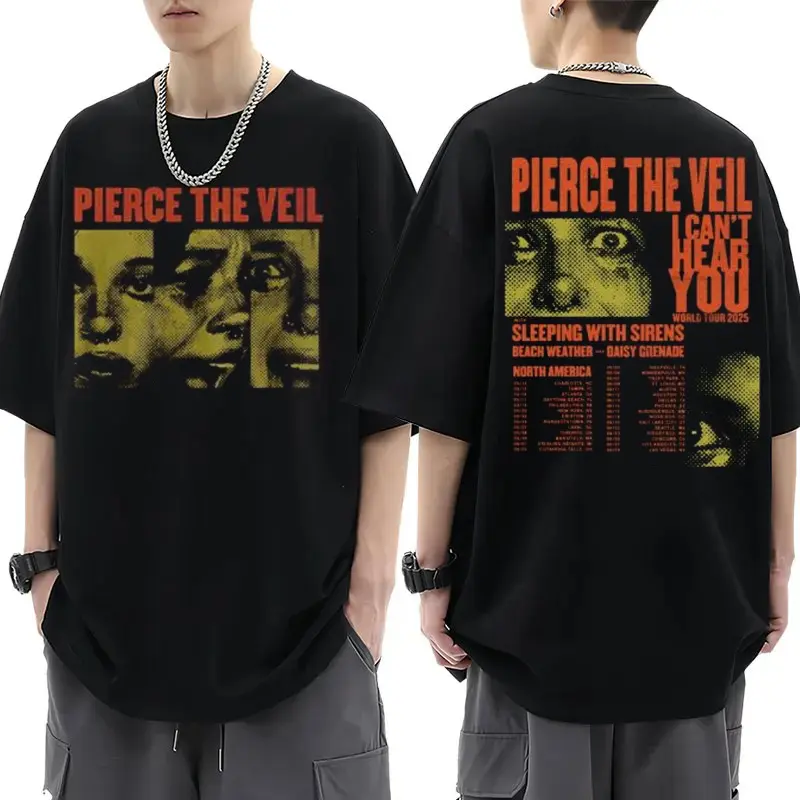 Pierce The Veil I Can’t Hear You World Tour 2025 North America Tour Dates Two Sides Unisex T-Shirt