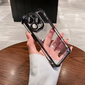 Clear Bumper Phone Case, Black Blue Transparent Shockproof Style for iPhone 17 16 15 14 13 12 11 X Plus Pro Max, Protective Gift