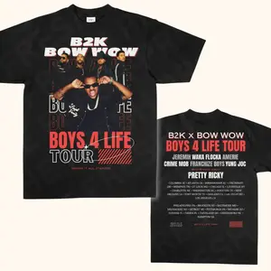 B2K Tour 2026 T-Shirt, Bow Wow Boys 4 Life Concert Tee, Unisex R&B Hip Hop Fan Shirt, Retro Music Tour Gift