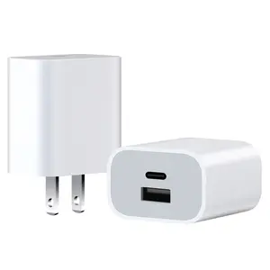 Fast Charging,PD 20W Quick Charging,Upgrade Dual Port Fast Charging Block Cube Brick Plug Adapter,Fast Charger with USB A& Type C Port,Quick Charger Block for Apple iPhone Samsung,USB C Wall Charger,Multi Ports Usb Plug Outlet, Charger Plug