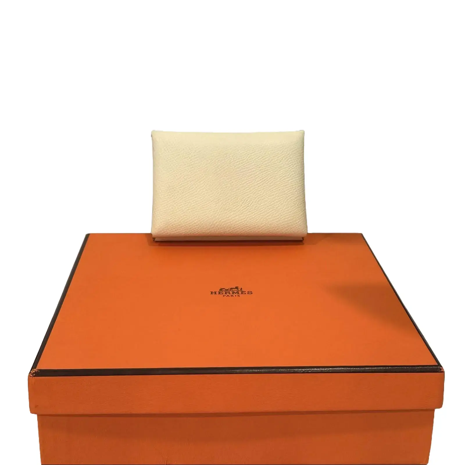 Pre-owned HERMÈS Authentic HERMES Cream White Epson Leather Cardholder Card Holder Wristlet, SN08 26.06.03, Everyday Luxury Accessory (Pre Loved Luggage & Bags Category)