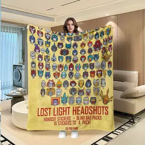 Transformers Lost Light Headset Vintage Plush Blanket, Soft Warm Multifunctional for Sofa Bed Car Office Camping, All-Season Gift