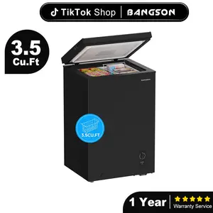 BANGSON 3.5 Cu.Ft Chest Freezer, Freezer With Removable Basket, Adjustable Temperature Deep Freezer, Home, Dorms, Apartment, Office, Gift Idea, Christmas Gift