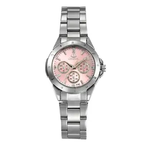 OIDEA Women's Dress Watch, Wrist-Type Quartz Watch with Pink Bar Index Dial, 3 Subdials, Japan PC21 Movement & Stainless Steel Band, Wrist-Type Quartz Watches