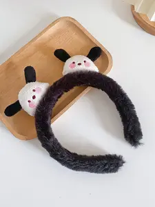 Cute Puppy Headband for Women and Children, Sweet Teddy Bear Plush Toy, Autumn Winter Hair Clip, Face-Washing Accessory