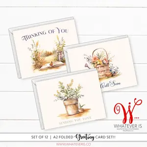 Vintage Floral Sympathy Greeting Card Set