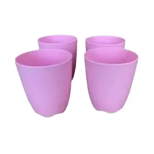 set of (4) florestas pink glasses