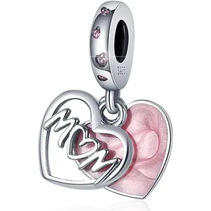 925 Sterling Silver Charms for Bracelets Necklaces Dangle Pendant With 5A Cubic Zirconias Bead Charm for Women DIY Jewelry