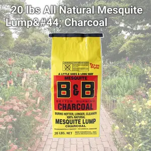 B&B Charcoal 8023445 20 lbs All Natural Mesquite Lump, Charcoal