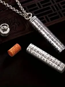 Vintage Rotating Cremation Urn Pendant Necklace, Portable Memorial Jewelry for Men & Women, Safe Guardian Accessory