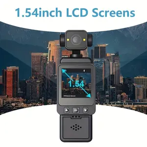 USB rechargeable 360-degree rotatable camera, 1080P anti-shake action camera, suitable for vlogging, handheld camera, live streaming camera, with 32G memory card.