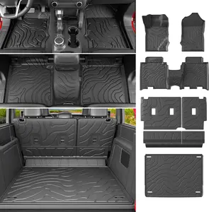 [Fits 21-26 Bronco] Floor Mat Compatible with 2021-2026 Ford Bronco 4 Door Floor Liner TPE Cargo Mat Backrest Trunk Liner Replacement for 2021-2026 Ford Bronco Accessories