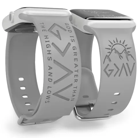 SuperLugano God is Greater Watch Band compatible with iWatch Smartwatch Laser Engraved Band Silicone Ultra 38mm 40mm 41mm 42mm 44mm 45mm 46mm 49mm Strap Virgin De Guadalupe God  Jesus