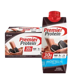30g High Protein Shake Cookies & Cream 11 fl oz 15 Pack with Immune Health Support 160 Calories 1g Sugar