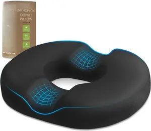 Donut Pillow Seat Cushion Chair Pad for   and , Memory  Seat Chair Cushion for  , Seat Cushions for Men and Women for Home & Office, (Black)