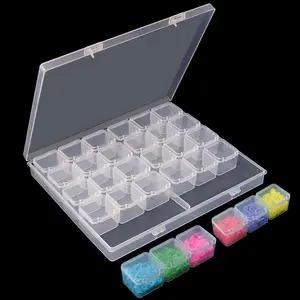 30 Grids Diamond Art Bead Organizer Box, Compact & Portable Clear Plastic Case for Jewelry & Gems Storage and Organizing