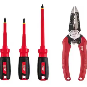 Milwaukee 4-Piece Insulated Electrician's Hand Tool Set - Includes Screwdrivers, Wire Strippers - Tools and Gadgets
