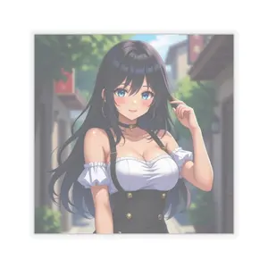 Anime Girl Kiss-Cut Stickers - Kawaii Manga Decor, Laptop Decals, Water Bottle Labels, Phone Sticker Pack, Cute Aesthetic Vinyl Decal